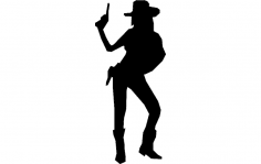 Cowgirl With Gun dxf File