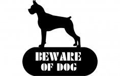 Boxer Beware Of Dog dxf File