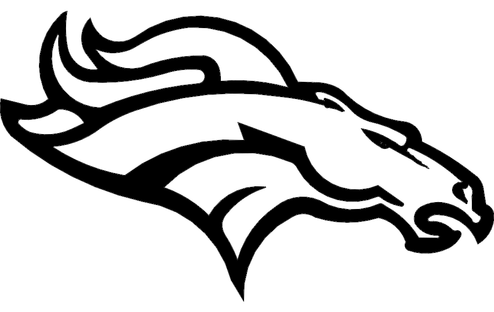 broncos logo black and white png