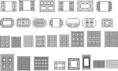 Chinese window patterns Vectors Free Vector