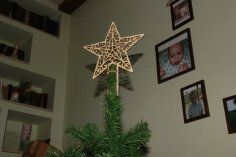 Laser Cut Star On Christmas Tree New Year Free Vector