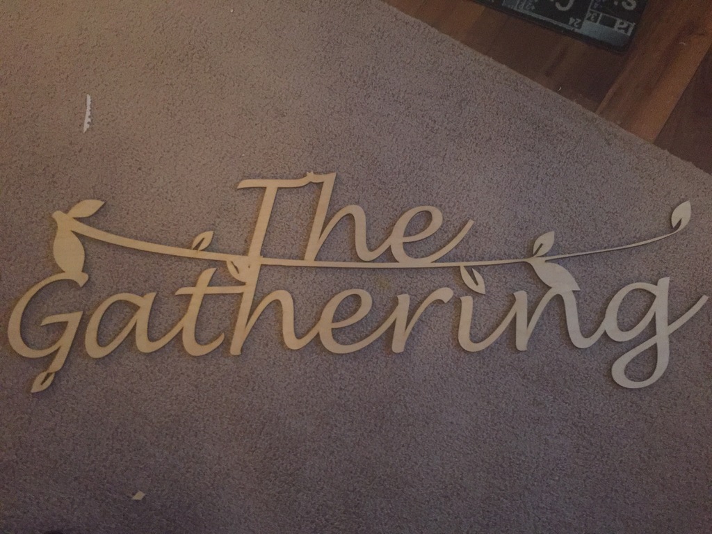 Laser Cut Gathering Place Sign Free Vector