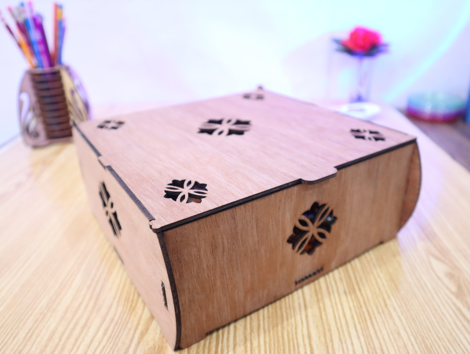 Laser Cut Wooden Candy Box 3mm Free Vector