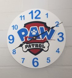 Laser Cut Paw Patrol Kids Room Clock DWG File