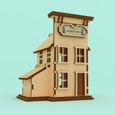 Laser Cut Wooden Small House Free Vector