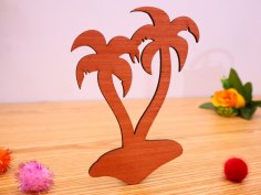 Laser Cut Unfinished Wood Palm Trees Shape Free Vector