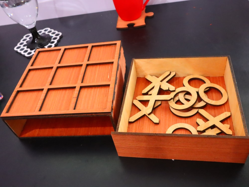 Laser Cut Tic Tac Toe Game With Box DXF File