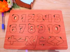 Laser Cut Wooden Math Puzzle Board For Kids DXF File