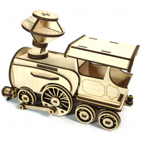 Laser Cut Wooden Locomotive Toy For Kids Free Vector