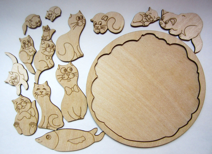 Laser Cut Wooden Animal Jigsaw Puzzle Games For Kids Free Vector