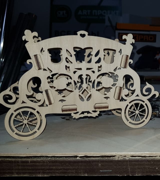 Laser Cut Decorative Carriage Flower Holder Free Vector