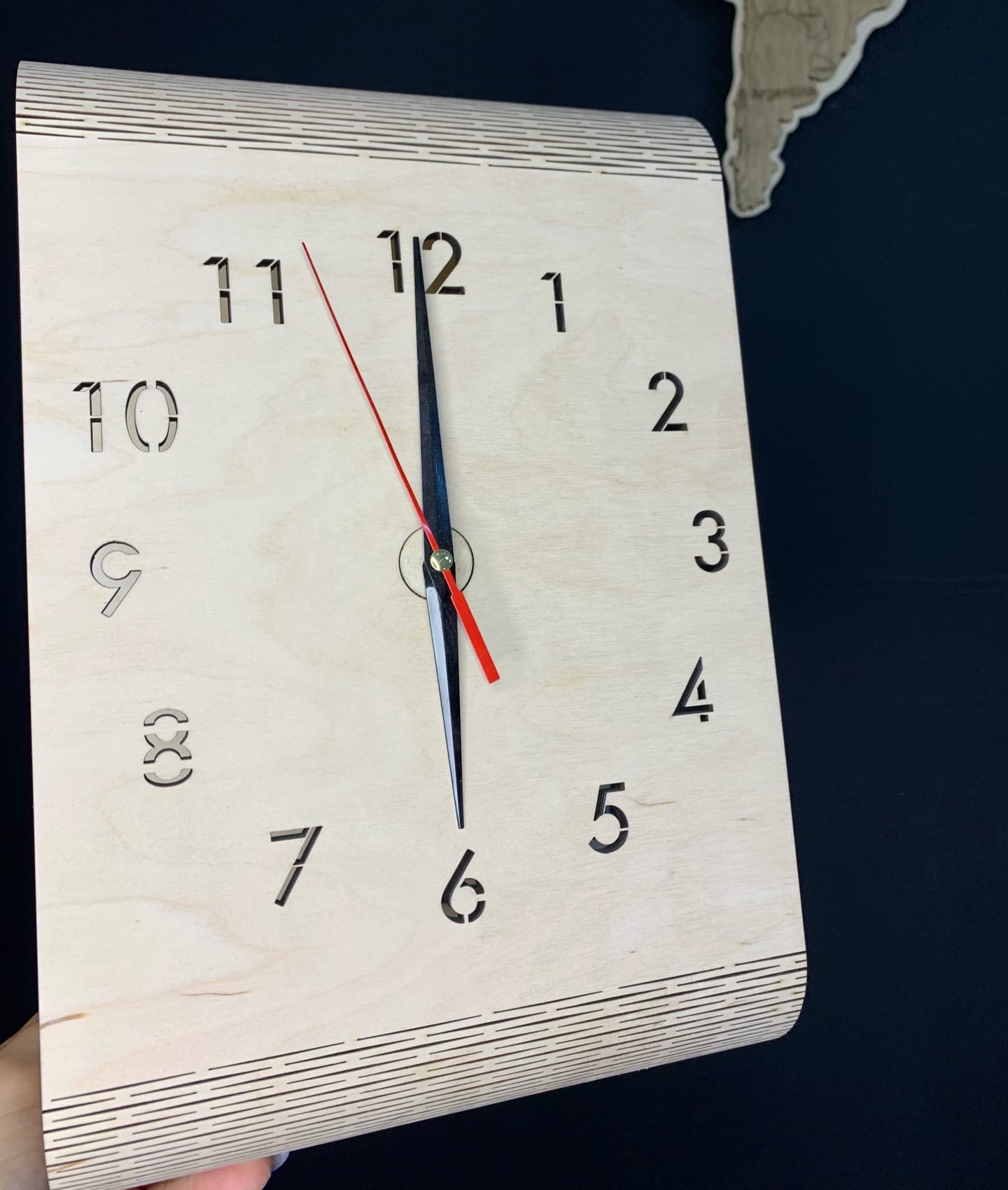 Laser Cut Creative Wooden Table Clock Free Vector