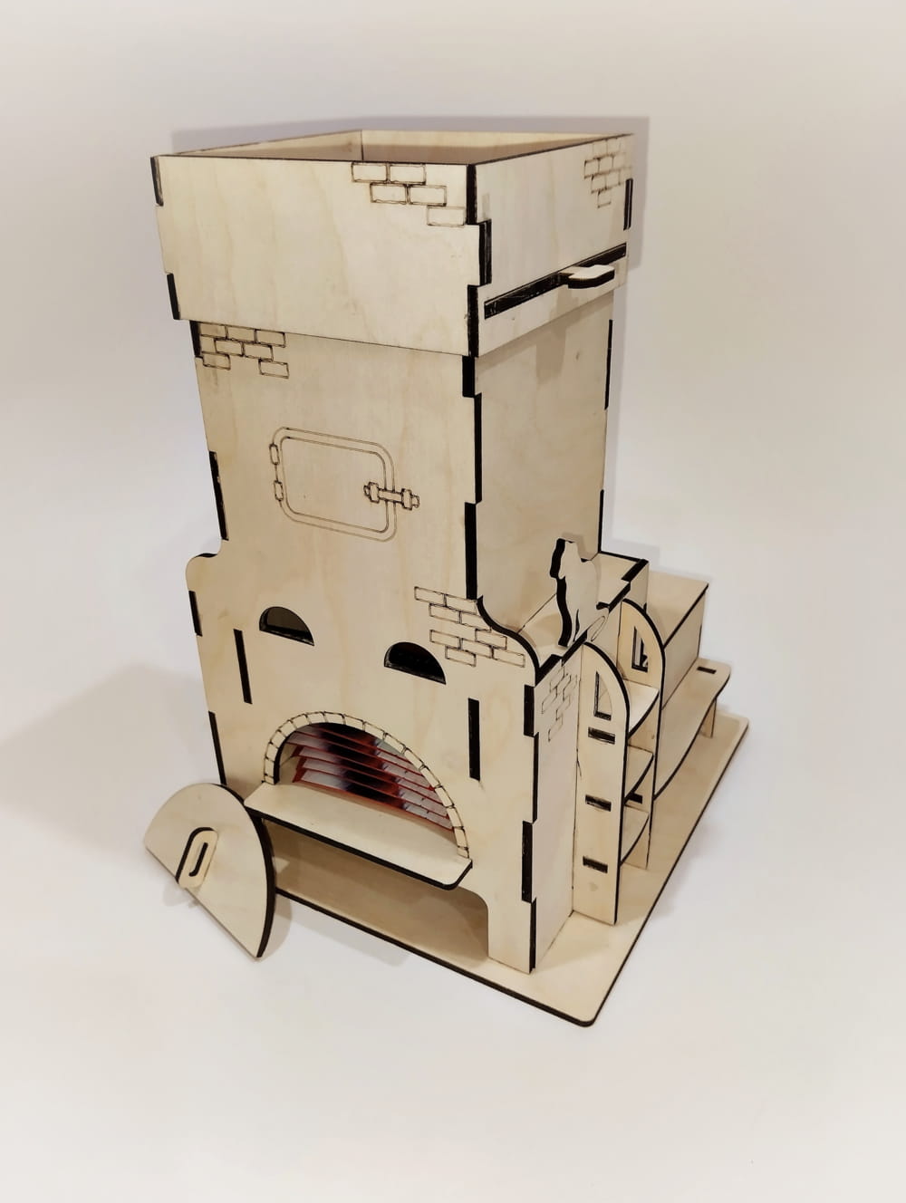 Laser Cut Stove Shaped Tea Bag Dispenser Free Vector cdr Download - 3axis.co - 3D model önizlemesi