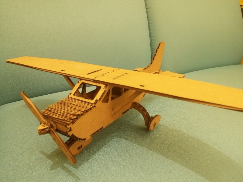 Laser Cut Cardboard Cessna Airplane SVG File Free Download - 3axis.co - 3D model önizlemesi