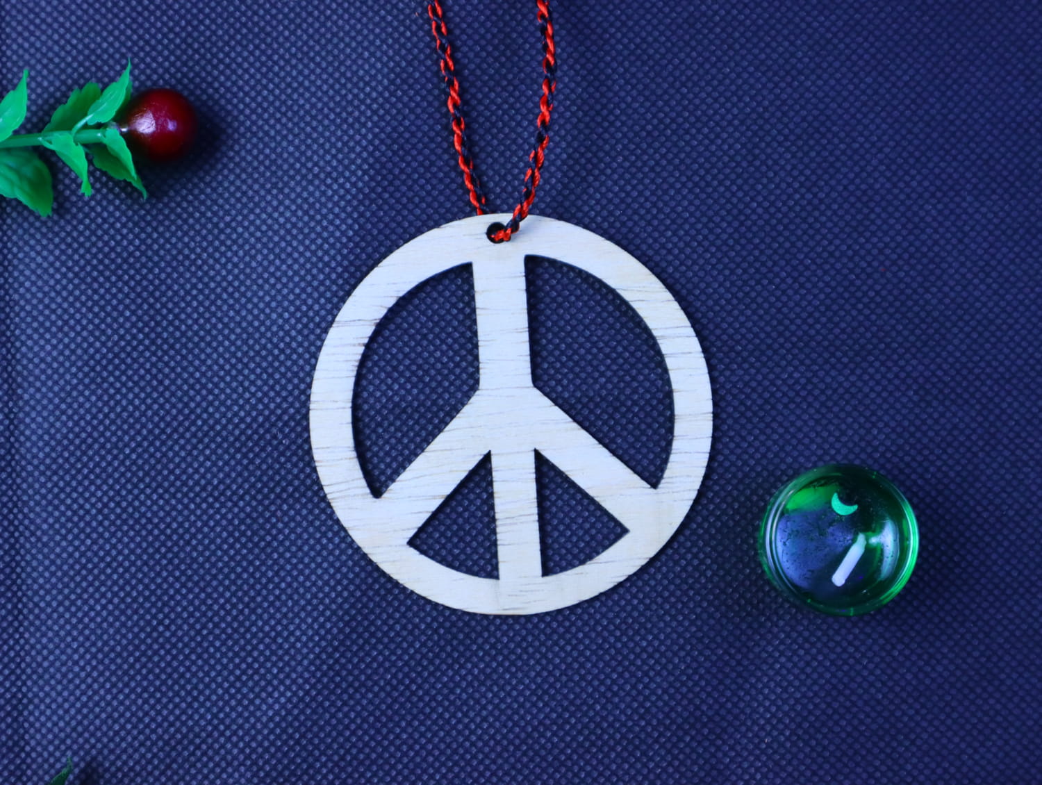 Laser Cut Peace Sign Christmas Ornament Free Vector