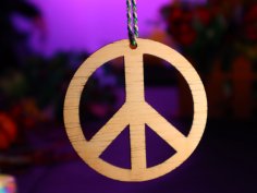 Laser Cut Peace Sign Christmas Ornament Free Vector