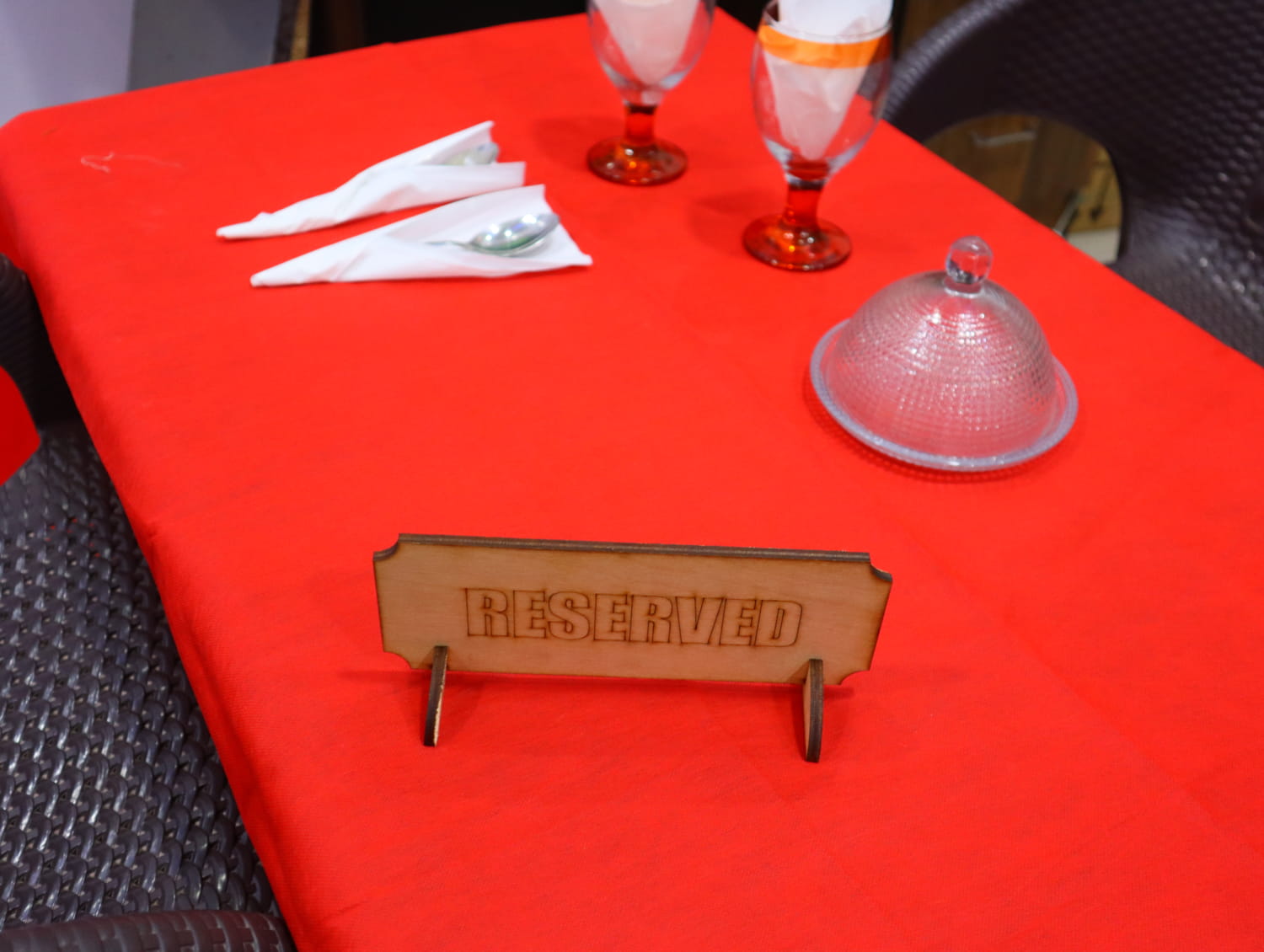 Laser Cut Reserved Table Top Sign Free Vector