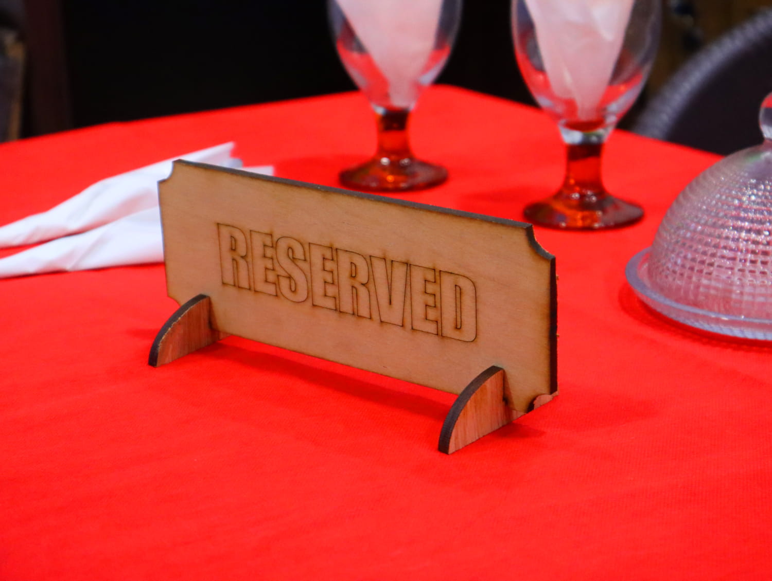 Laser Cut Reserved Table Top Sign Free Vector
