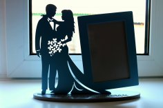 Laser Cut Frame for Young Couple CNC Template Free Vector