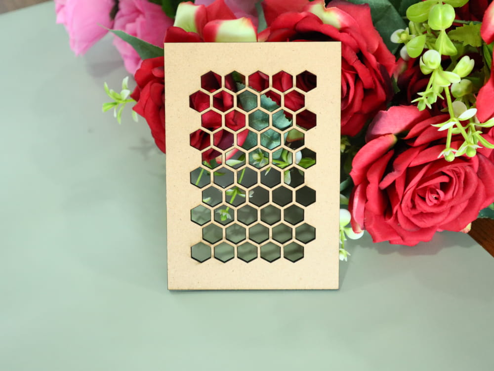 Laser Cut Honeycomb Pattern SVG DXF CDR AI PDF Free Download - 3axis.co - 3D model önizlemesi