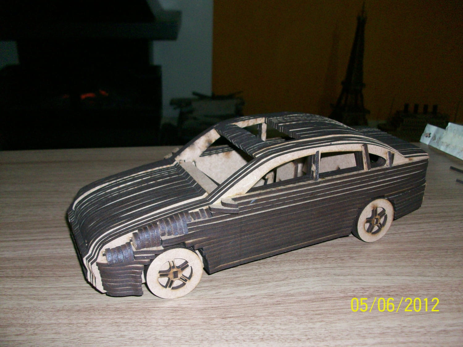 Laser Cut Opel Vectra Car Layered 3D Puzzle 3mm DXF File Free Download - 3axis.co - 3D model önizlemesi