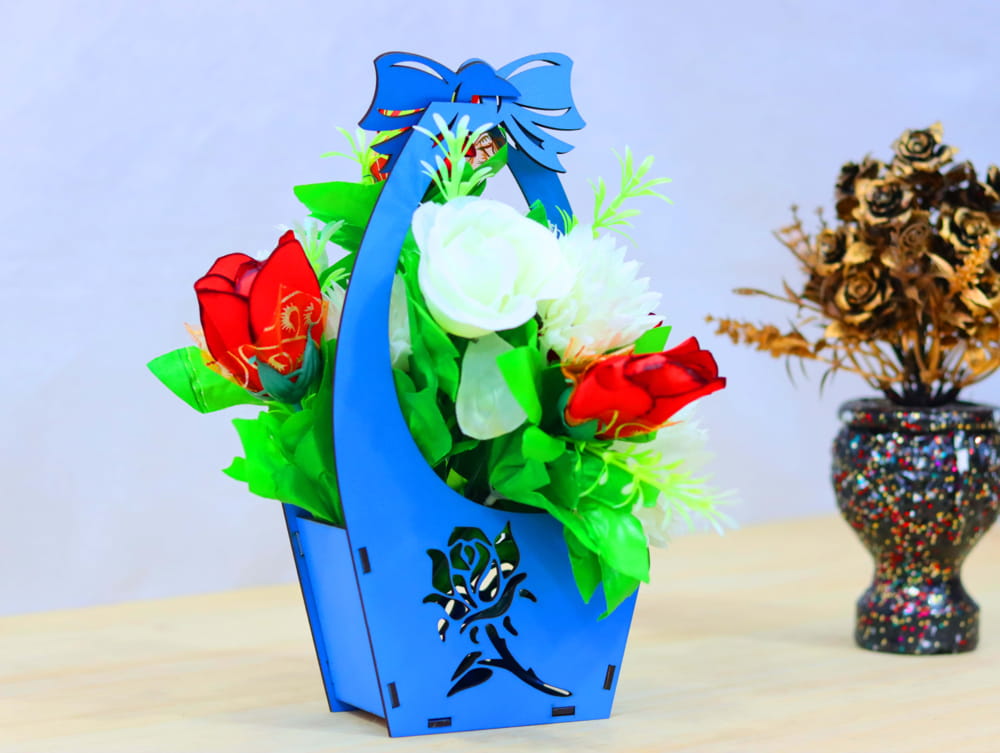 Laser Cut Flower Basket Stand SVG DXF CDR AI PDF Free Download - 3axis.co - 3D model önizlemesi