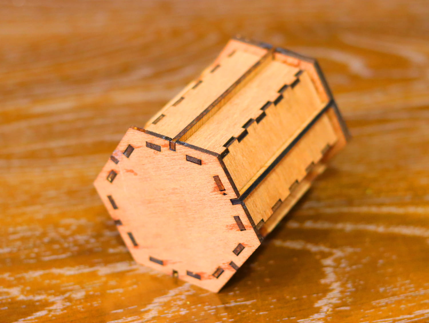Laser Cut Wood Hexagonal Drawer Storage Box Free Vector