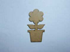 Laser Cut Wood Flower Pot Cutout For Crafts Free Vector