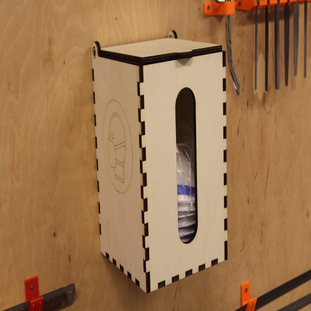 Laser Cut Respirator Wall Mount Box DXF File