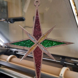 Laser Cut Christmas Tree Star Ornament SVG File