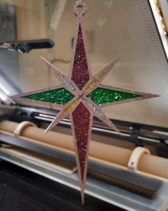 Laser Cut Christmas Tree Star Ornament SVG File