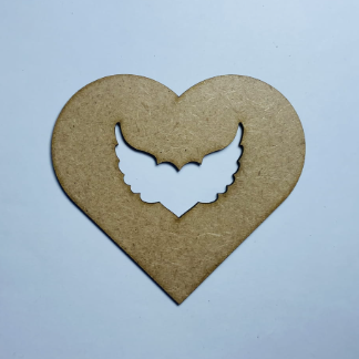 Laser Cut Heart Wings Shape Heart Wings Unfinished Wood Cutout Free Vector