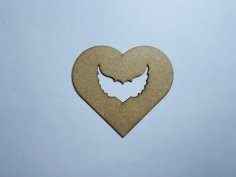 Laser Cut Heart Wings Shape Heart Wings Unfinished Wood Cutout Free Vector