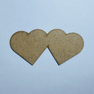 Laser Cut Wood Double Heart Cutout For Crafts Free Vector