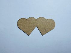 Laser Cut Wood Double Heart Cutout For Crafts Free Vector