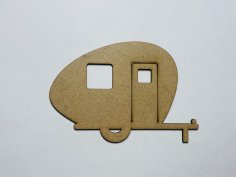 Laser Cut Wooden Camper Cutout Free Vector