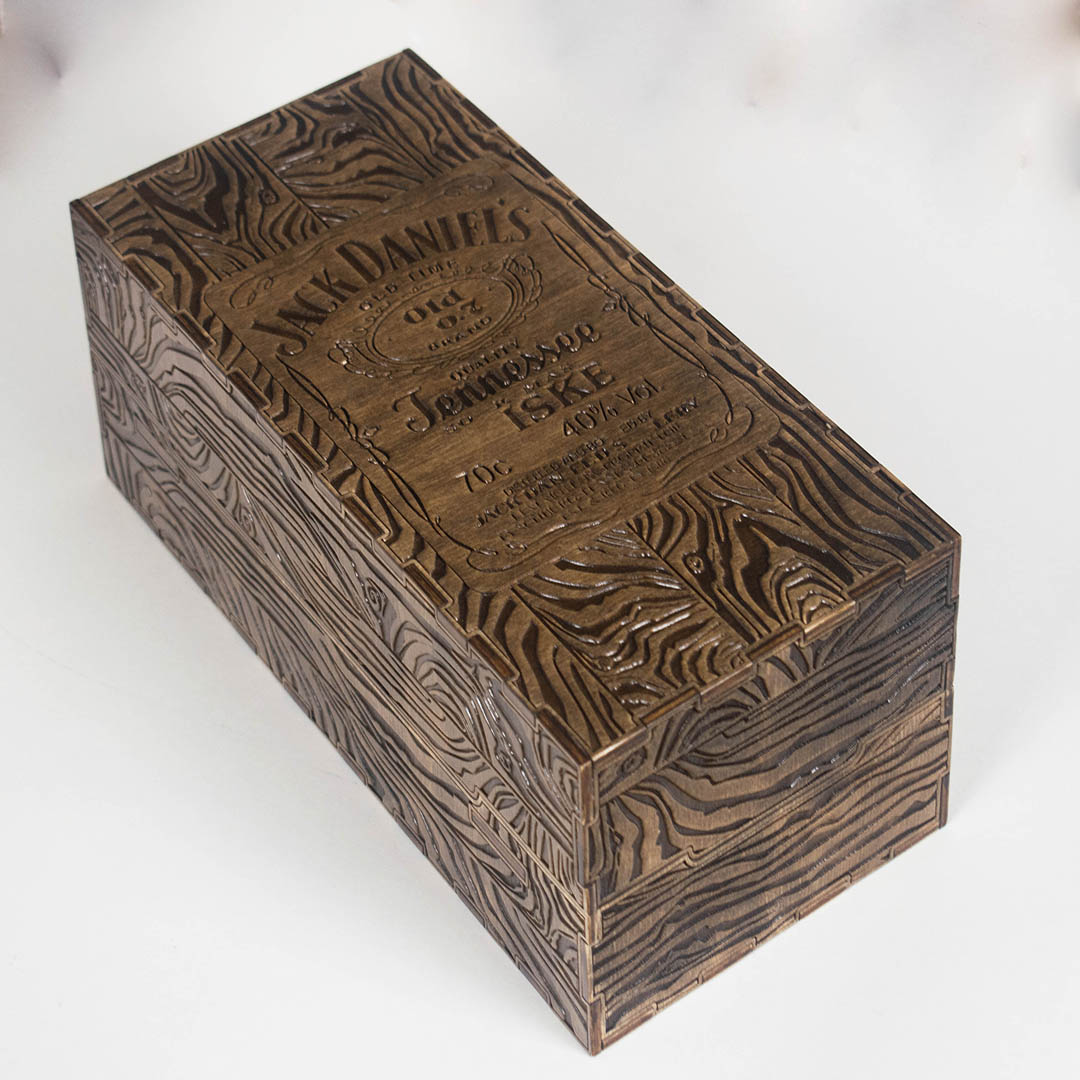 Laser Cut Engraved Jack Daniels Whiskey Wooden Box Free Vector