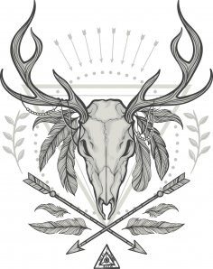 Deer Shaman Print Free Vector