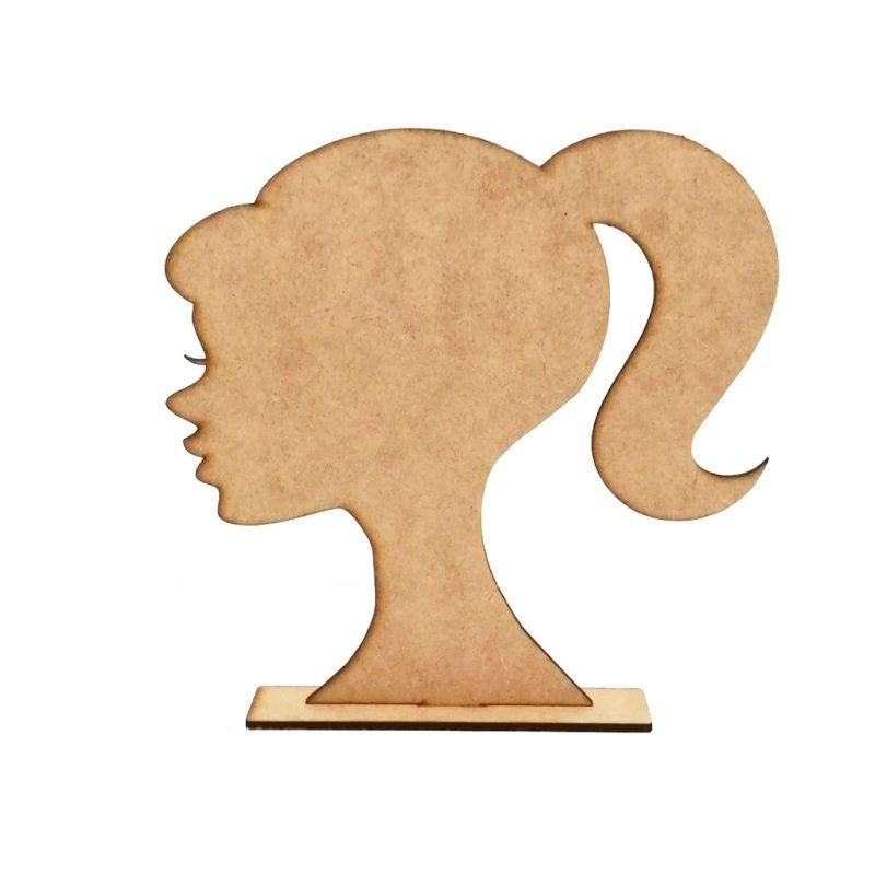Laser Cut Girl Head Silhouette Hair Bow Display Stand Free Vector Download - 3axis.co - 3D model önizlemesi