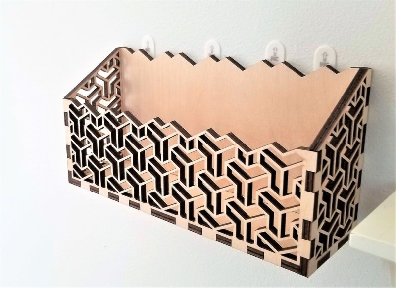 Laser Cut Wall Mail Organizer Free Vector Download - 3axis.co - 3D model önizlemesi