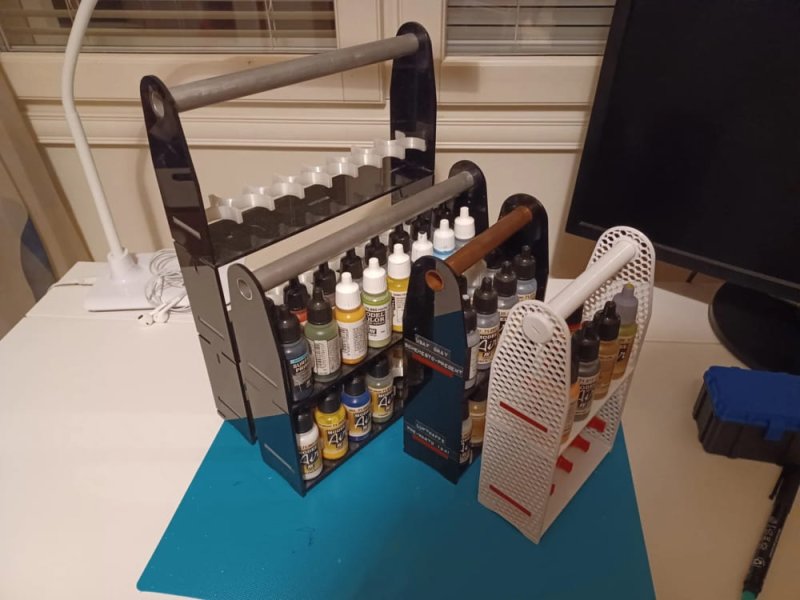 Laser Cut Paint Rack For Vallejo Paint Bottles DXF File Free Download - 3axis.co - 3D model önizlemesi