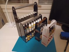 Laser Cut Paint Rack For Vallejo Paint Bottles DXF File