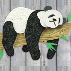 Laser Cut Panda Layered Design DXF File