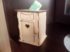 Laser Cut Wood Piggy Bank Free Vector