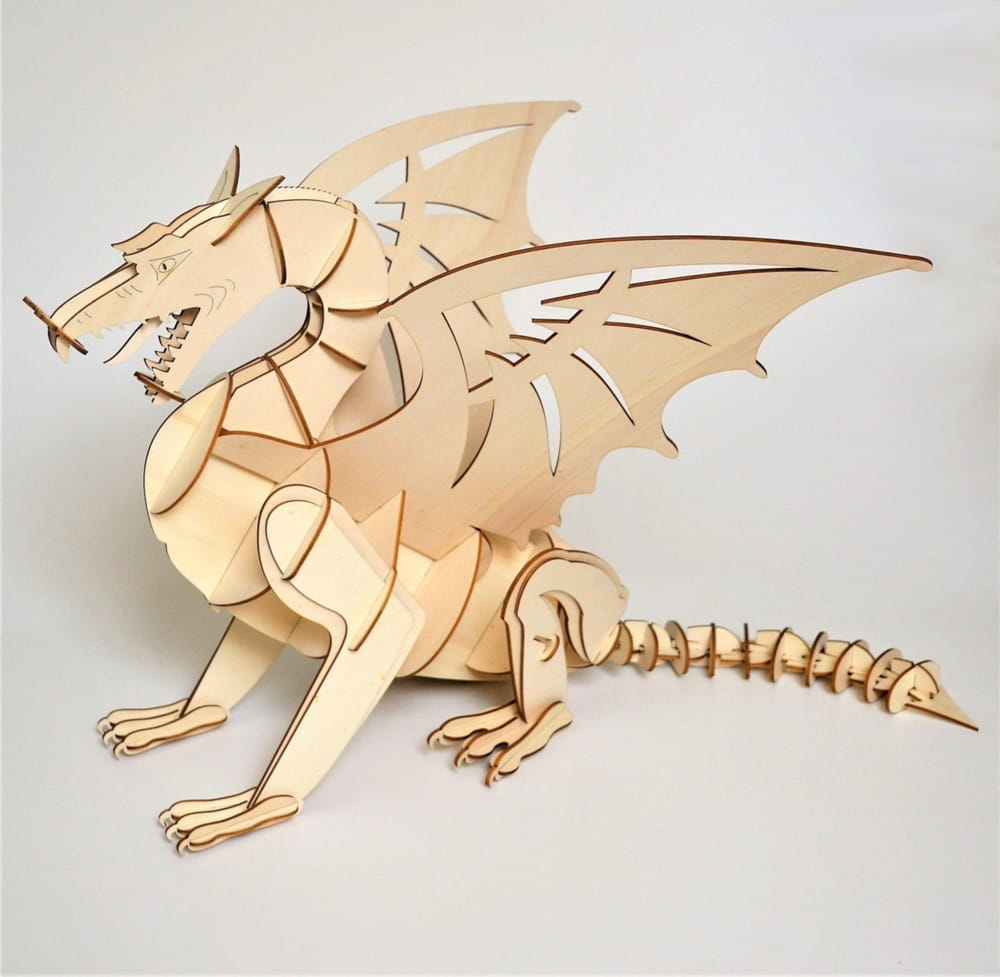 Laser Cut Dragon With Moving Tail Free Vector cdr Download - 3axis.co