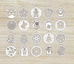 Laser Cut Christmas Ornaments Christmas Tree Toys Free Vector