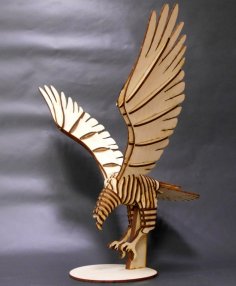 Laser Cut Flying Eagle 3D Puzzle Free Vector