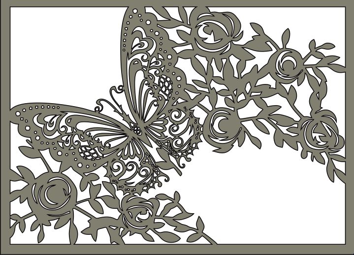 cnc pattern Butterfly Tea House cnc project DXF vector plans laser cutting glowforge files Laser cut files SVG laser vector