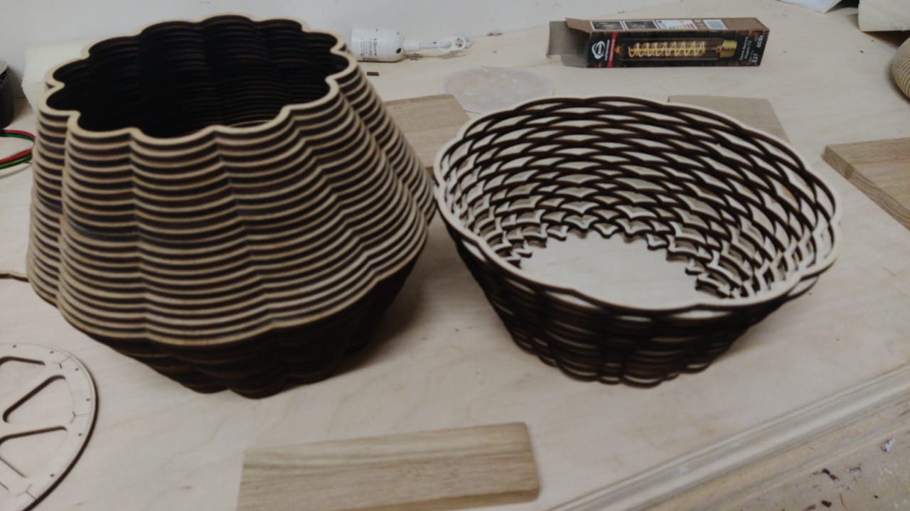 Laser Cut Wooden Decorative Basket Free Vector