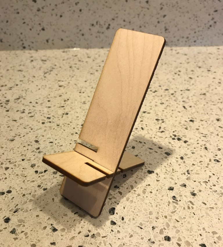 Laser Cut DIY Wooden Cell Phone Stand Plan - FreePatternsArea